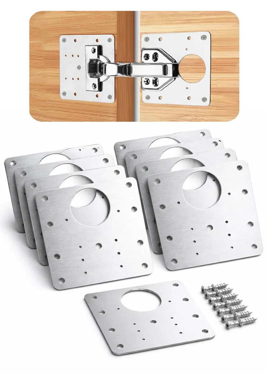 Pack X10 Placa De Reparacion Puertas Placa Bisagra Fijacion