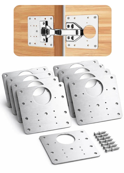 Pack X10 Placa De Reparacion Puertas Placa Bisagra Fijacion