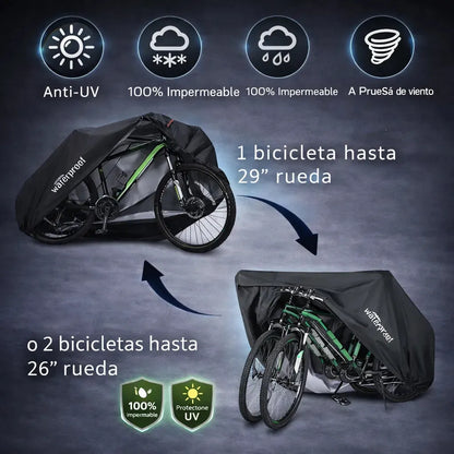 Lona Funda Moto Eoland Impermeable Bicicleta 110x200cm Exterior Proteccion Lluvia Sol Uv Ajuste Elastico Alta Resistencia Negro