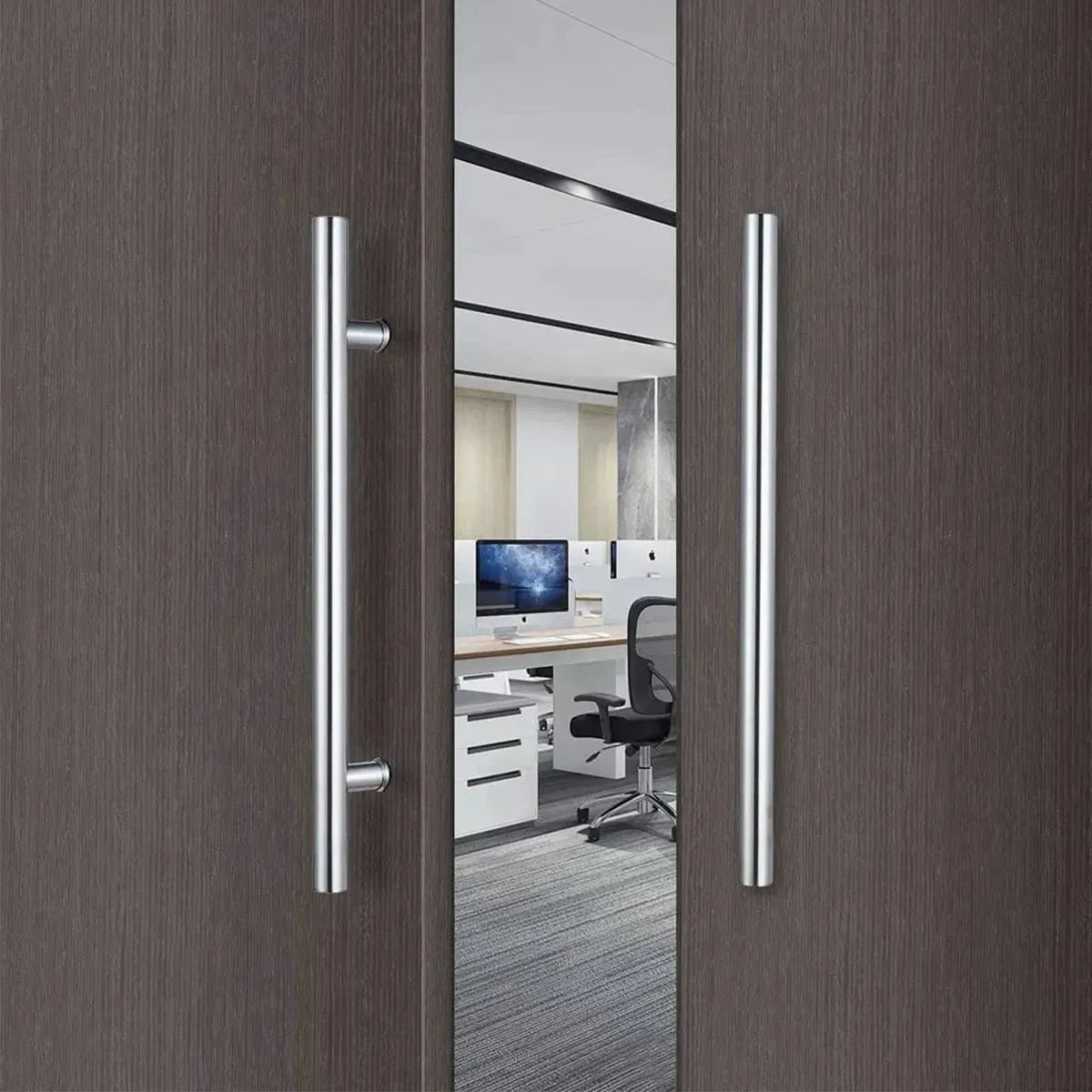 Manillon Plata Acero Inoxidable 50 Cm Para Puerta Par Manija
