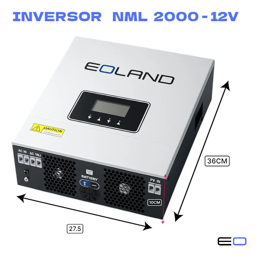 Inversor Hibrido Solar Corriente Onda Pura Nml - 2000w - 12v