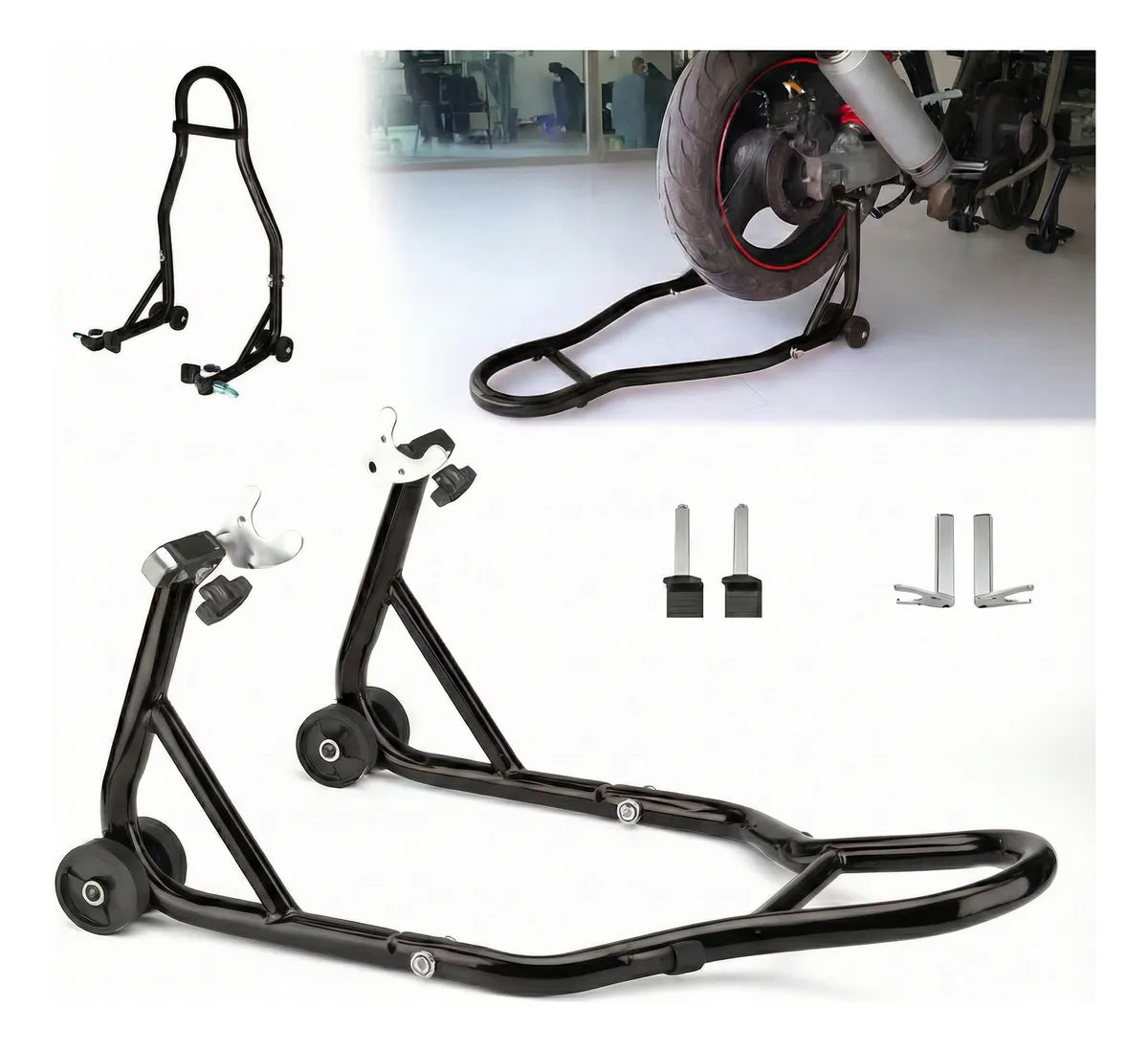 Caballete Elevador Trasero Universal Para Moto Con Ruedas