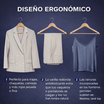 Set 10 Gancho Ropa Eoland Colgadores Madera Organizador