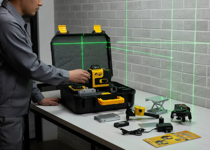 Nivel Laser 16 Lineas Eoland 360 Laser Verde 4d Recargable 2 Baterias Control Remoto + Maletin