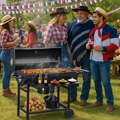 Asador Parrilla Portatil Carbon Parrillera Grill Con Ruedas