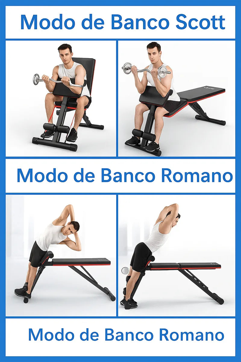 Banca Multifuncional Gym Maquinas De Ejercicios Abdominales