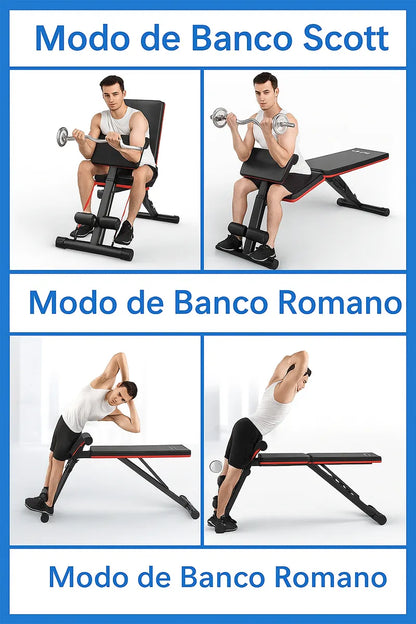 Banca Multifuncional Gym Maquinas De Ejercicios Abdominales