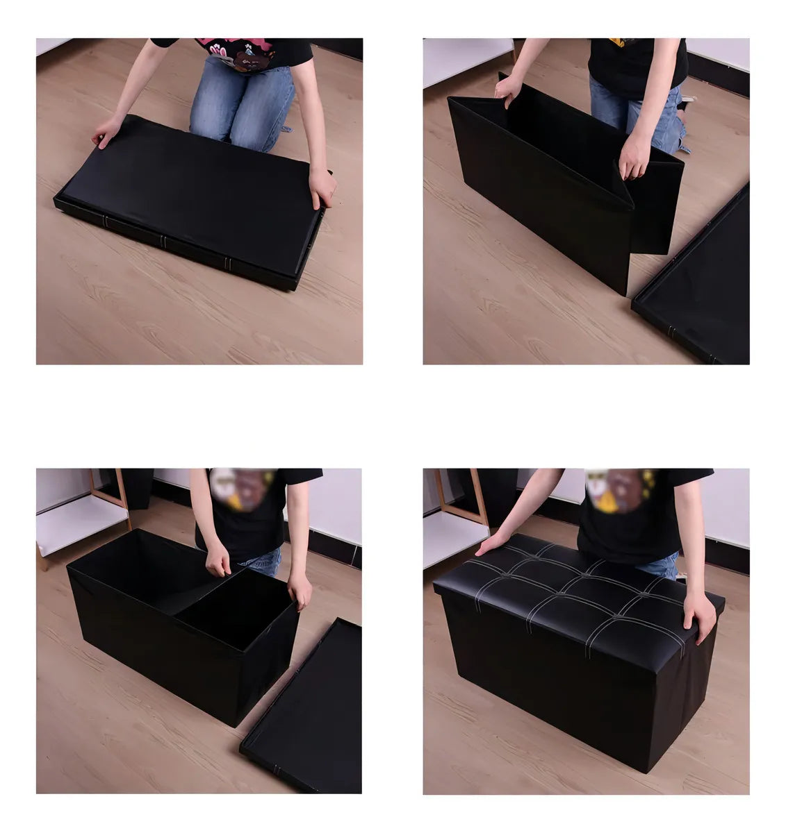 Banqueta Baul Pie De Cama Baul Puff Organizador Sillon Puff