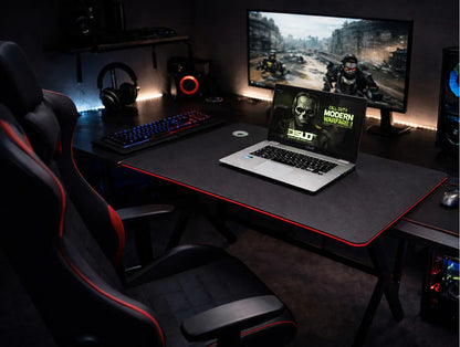 Escritorio Gamer 120x60 Metálico Computador Oficina Estudio Negro