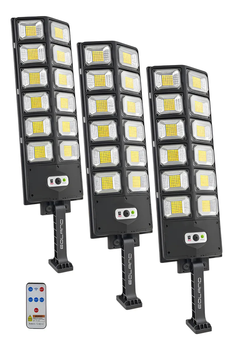 Pack X3 Foco Led Exterior Foco Sensor Movimiento Solar 400w