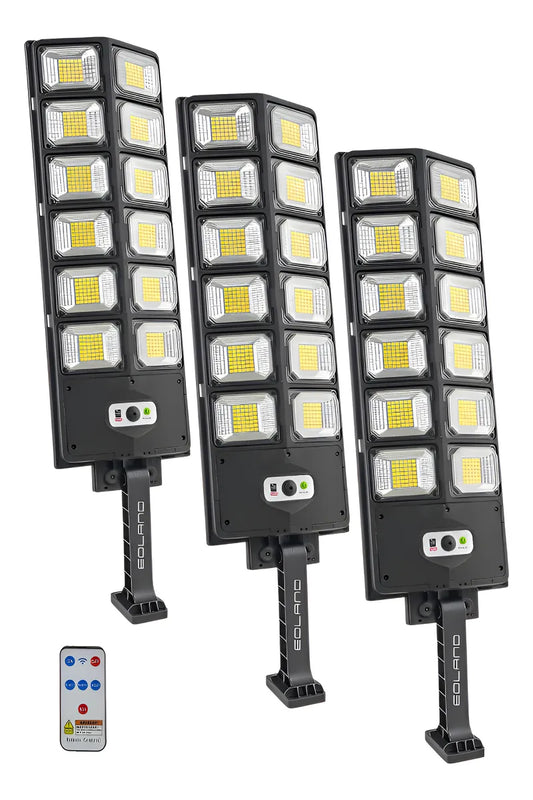 Pack X3 Foco Led Exterior Foco Sensor Movimiento Solar 400w