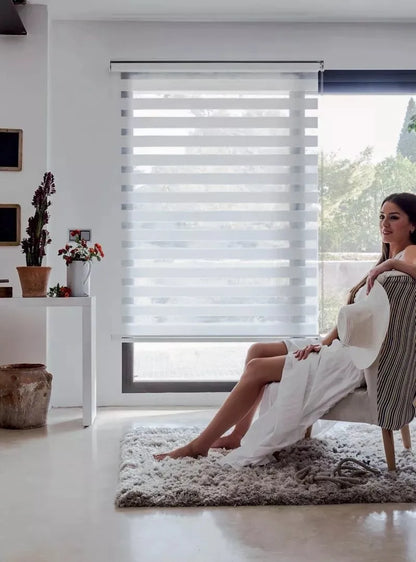 Cortinas Roller Duo Blackout Cortina Dia Y Noche 60x200 Blan
