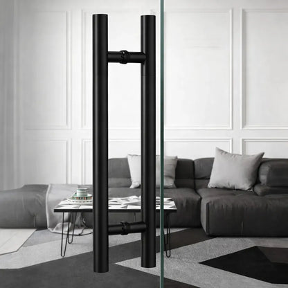 Manillon Negro Para Puertas Acero 49 Cm Puerta Vidrio Madera Negro