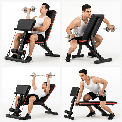 Banca Multifuncional Gym Maquinas De Ejercicios Abdominales