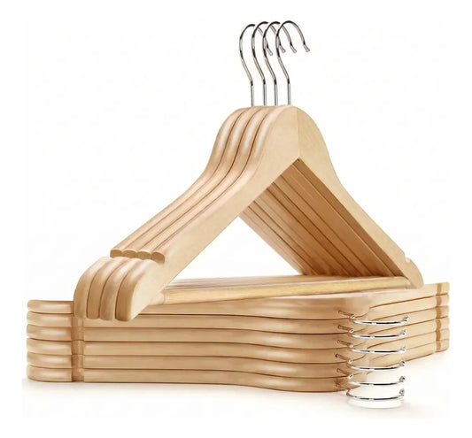 Set 10 Gancho Ropa Eoland Colgadores Madera Organizador