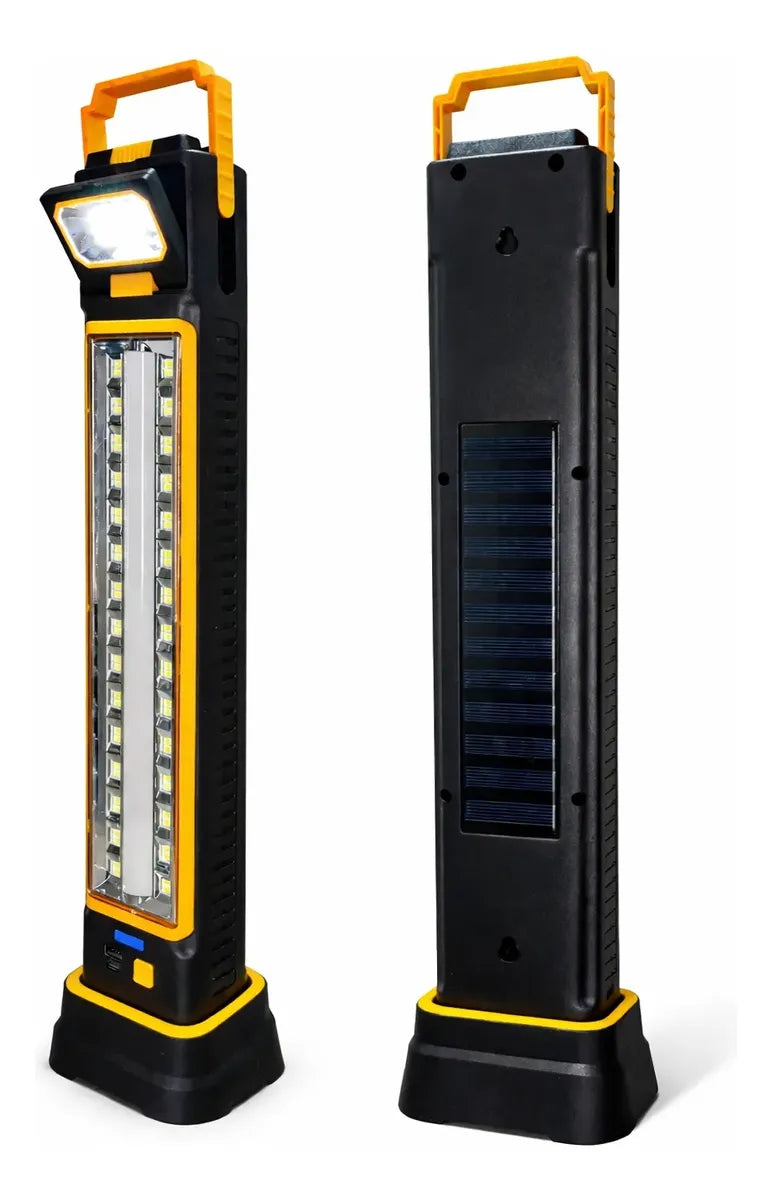 Lampara Camping Solar Recargable Portatil Exterior Led Usb Negro
