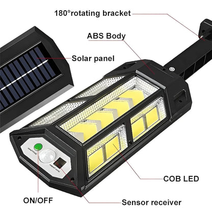 X3 Foco Led Solar Exterior Con Sensor Movimiento Focos Luz 25w