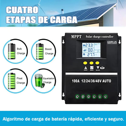 Regulador De Carga Solar Controlador Mppt 100a 12/24/36/48v