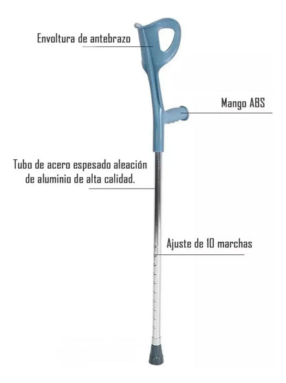 Baston Ortopedico Ajustable Canadiense Muleta Codera Apoyo