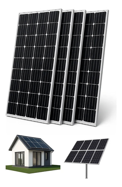 Pack 4 Panel Solar Casa Monocristalino Fotovoltaico 200w 12v