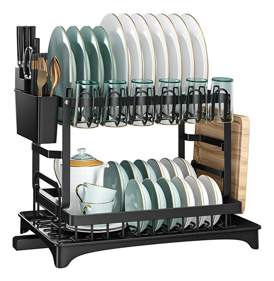Secador De Platos Escurridor De Loza Acero Cocina 2 Niveles