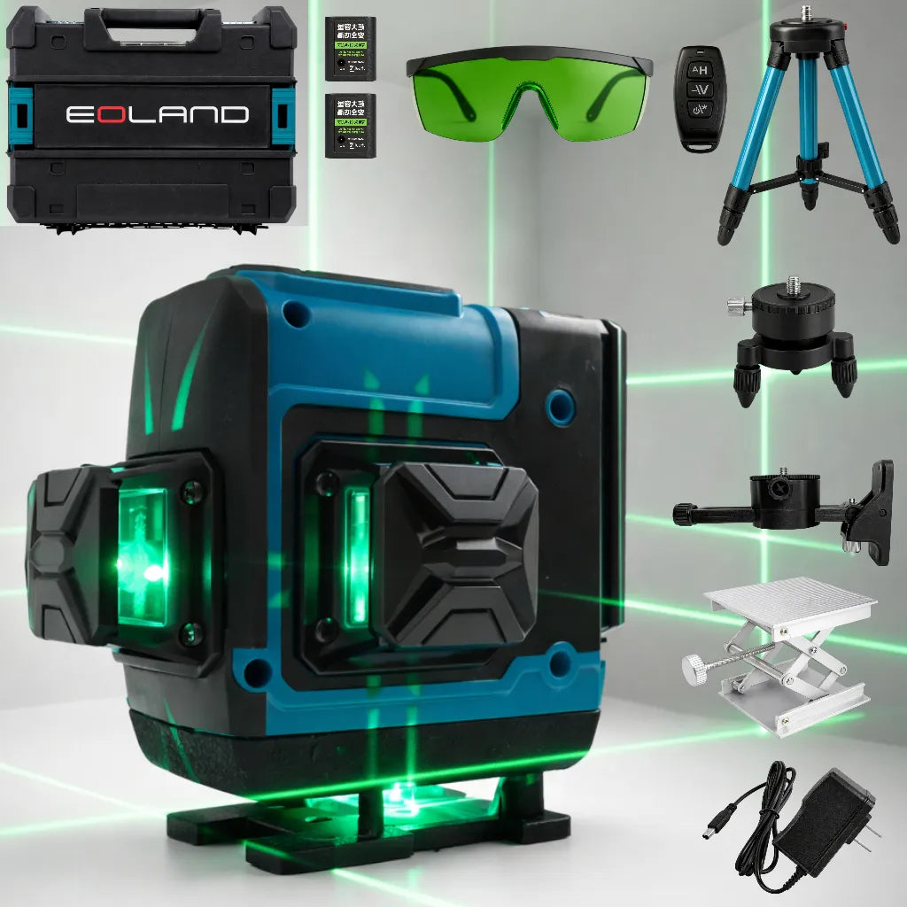 Nivel Laser 16 Lineas Verde 360 + Tripode Ajustable 1.5 Mts