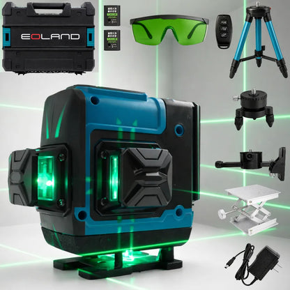 Nivel Laser 16 Lineas Verde 360 + Tripode Ajustable 1.5 Mts