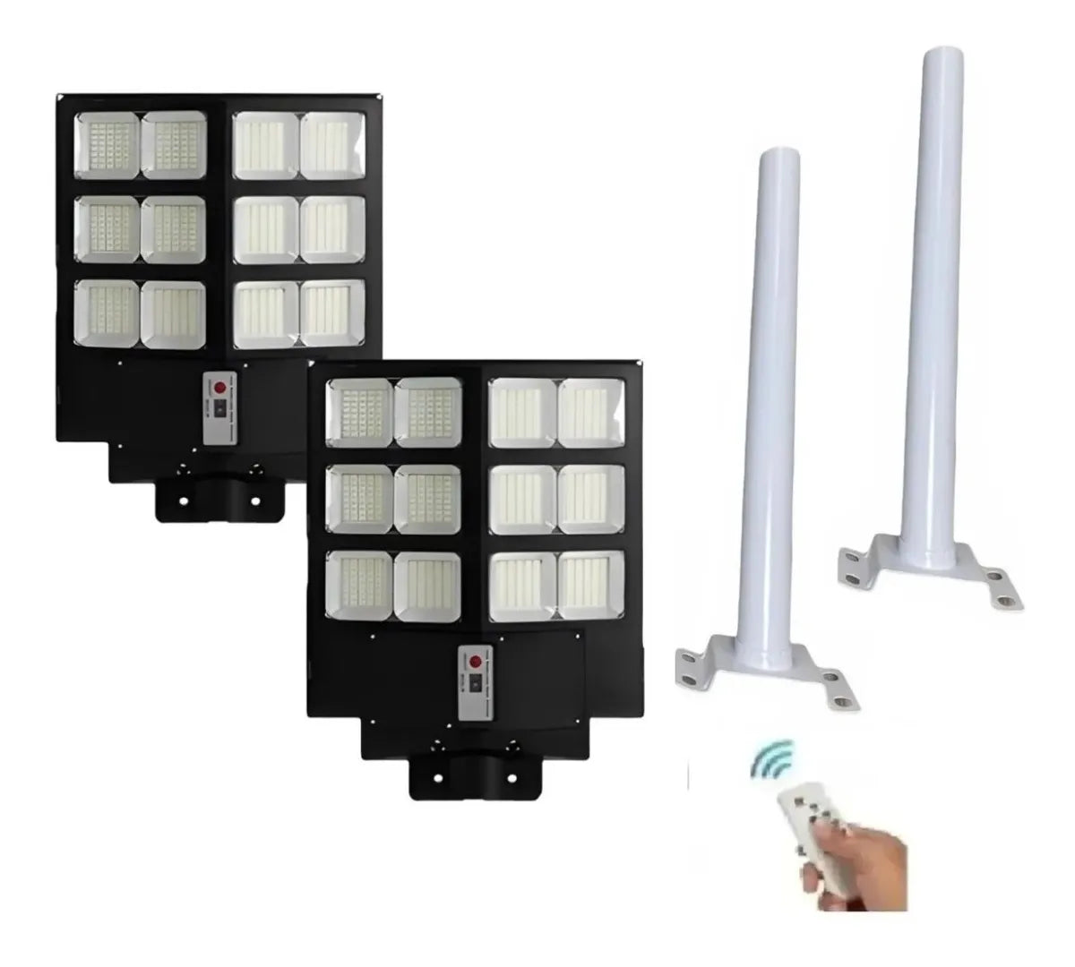 Pack X2 Foco Led Solar 600w Poste Exterior Focos Potentes