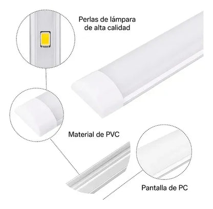 X5 Tubos Led 120cm Canaleta Led Luz Canoa Plana Tubo Led 36w