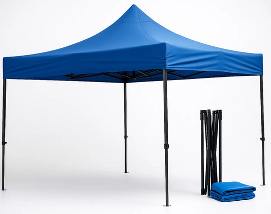 Toldo Plegable 3 X 3 Metros Impermeable Color Azul Terraza Azul