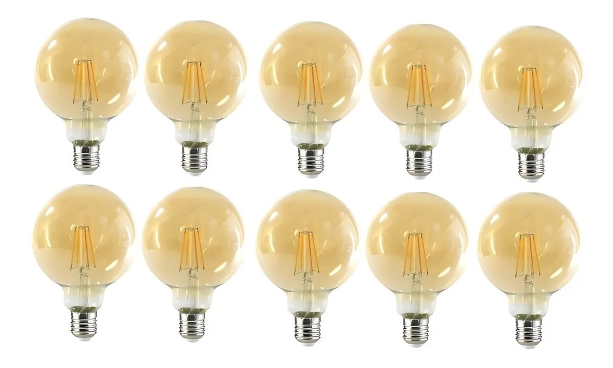 X10 Ampolletas Vintage Ampolleta Led E27 Filamento Globo 6w G80
