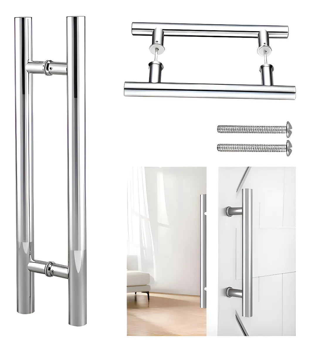 Manillon Plata Acero Inoxidable 50 Cm Para Puerta Par Manija