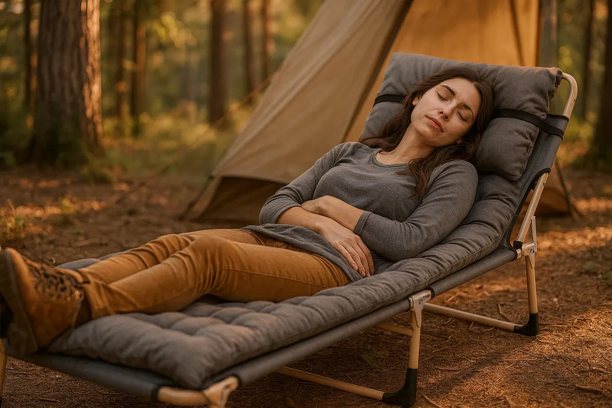 Cama Plegable Camping Catre Portatil Colchon Descanso Verano