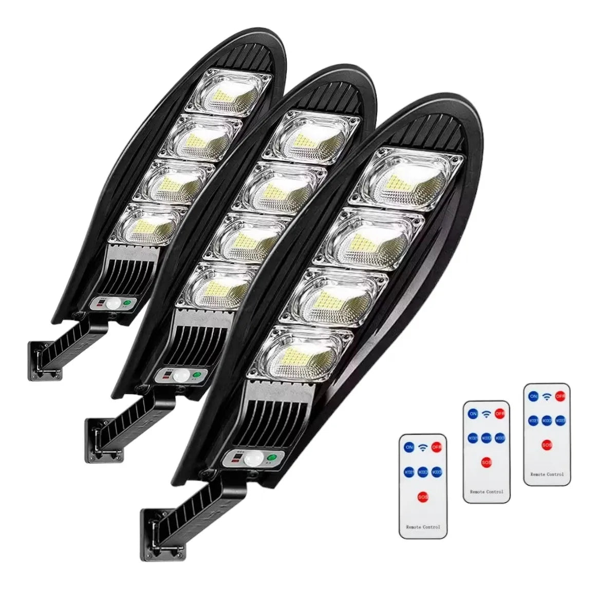 Pack X3 Foco Exterior Iluminacion Solar Foco Led Solar 180w
