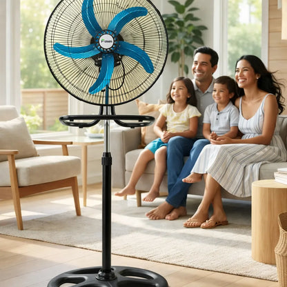 X4 Ventilador 18 Pulgadas 3en1 Industrial Piso Pedestal Pared 50 Cm 50hz Negro