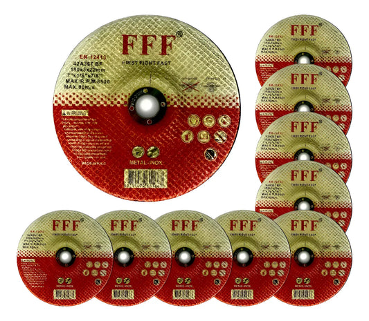 Set 5 Discos De Corte Metal 180x3x22mm Disco Corte 7 1/8 Pul