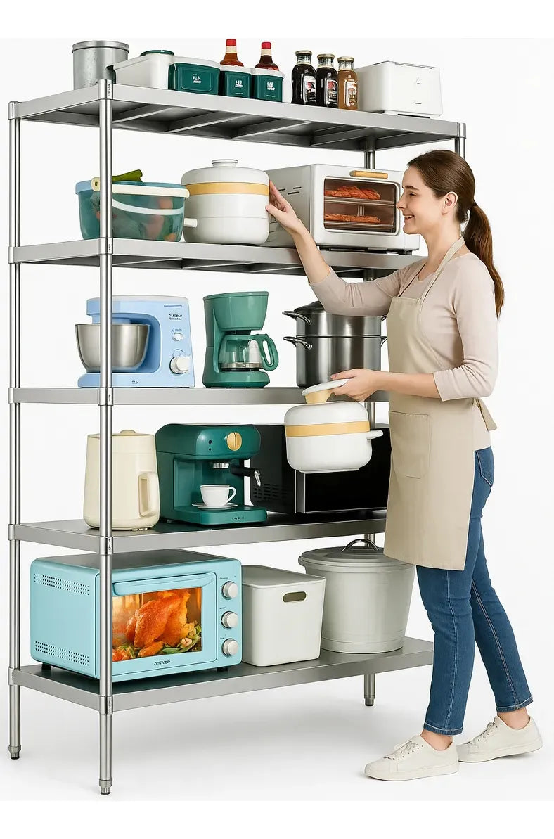 Estante Cocina Repisa Acero Inoxidable 5 Pisos 175x91x40 Cm