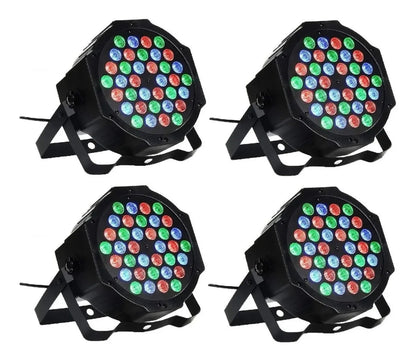 Pack 4 Luces Disco Dmx Focos Par Led Luces De Discoteque 36l
