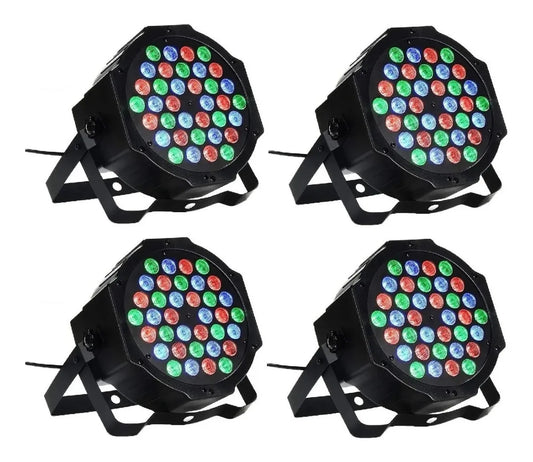 Pack 4 Luces Disco Dmx Focos Par Led Luces De Discoteque 36l