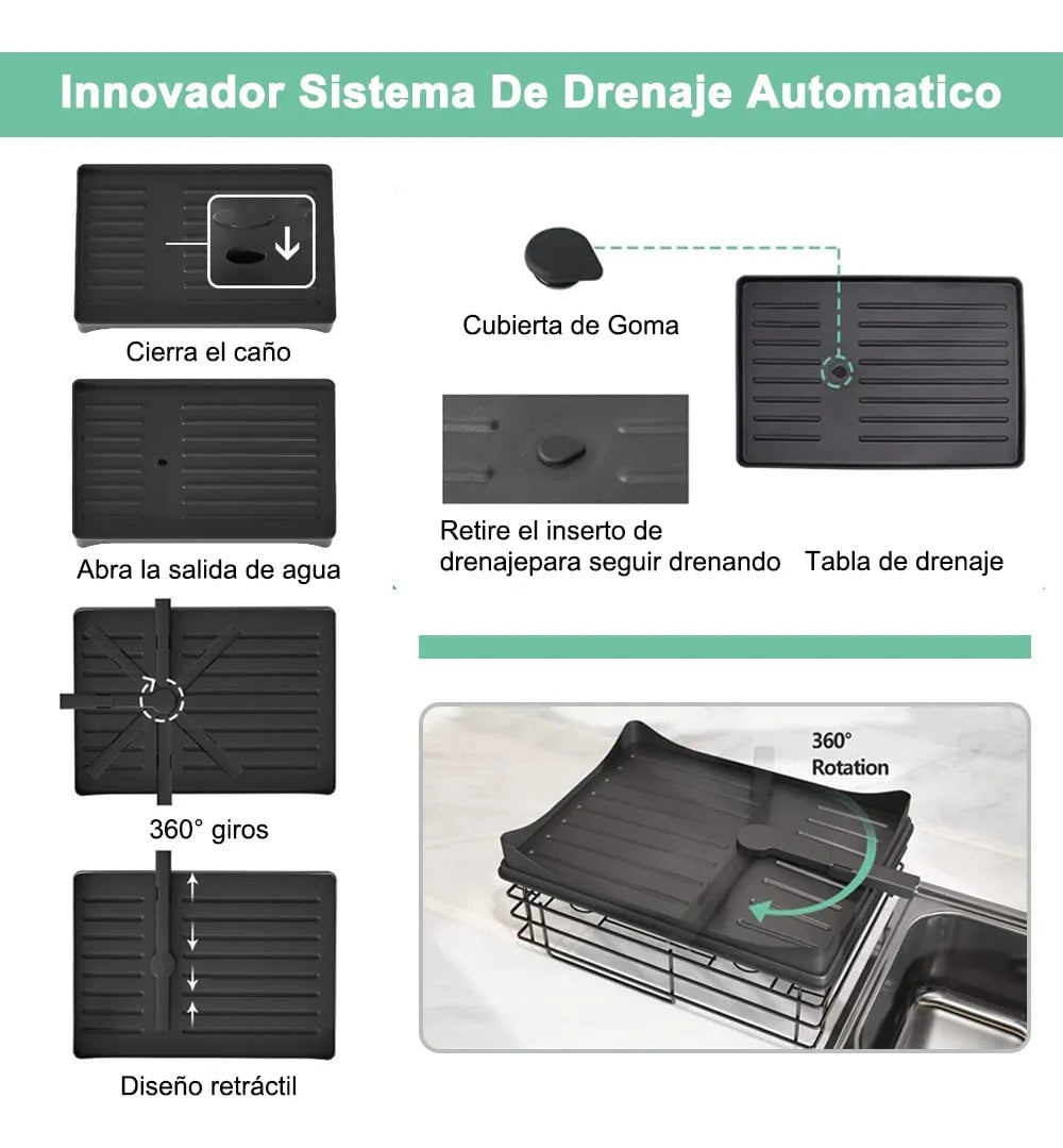 Secador De Platos Escurridor De Loza Acero Cocina 2 Niveles