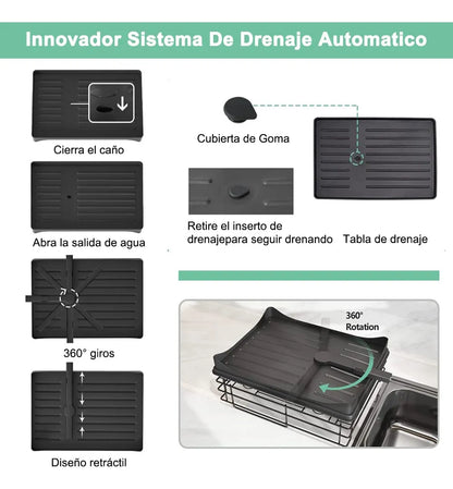 Secador De Platos Escurridor De Loza Acero Cocina 2 Niveles