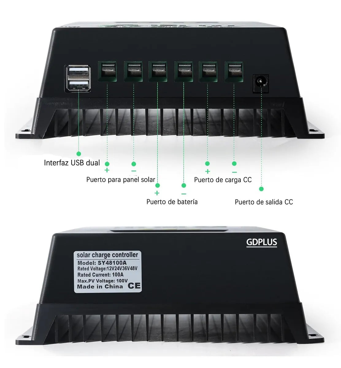 Regulador De Carga Solar Controlador Mppt 100a 12/24/36/48v