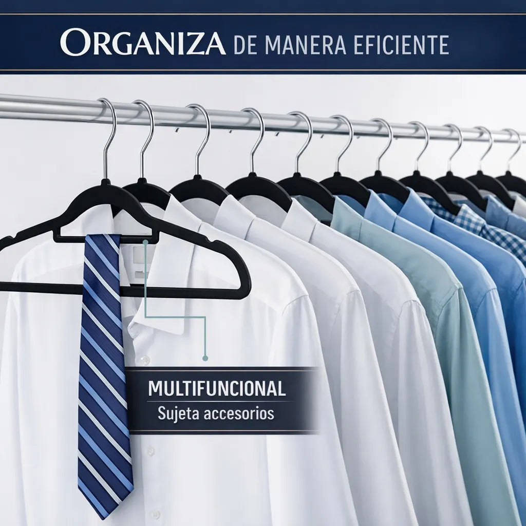 Set 30 Gancho Ropa Eoland Colgadores Terciopelo Negro Antideslizante Organizador Clóset