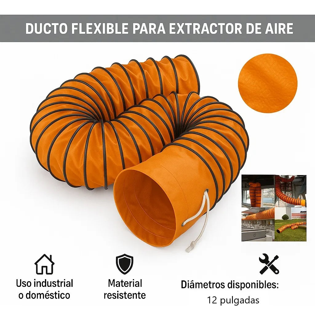 Extractor Ducto Flexible Tubo Ventilacion 12 Pulgadas 10mts
