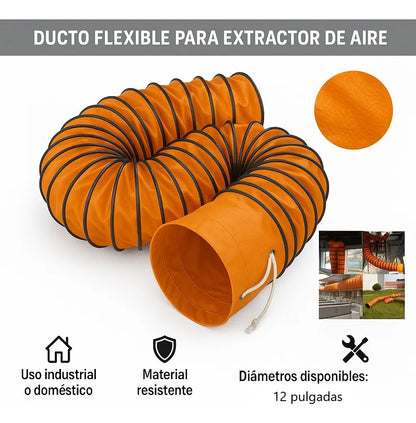 Extractor Ducto Flexible Tubo Ventilacion 12 Pulgadas 10mts