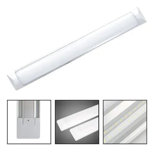 X3 Tubos Led 120cm Canaleta Led Luz Canoa Plana Tubo Led 36w