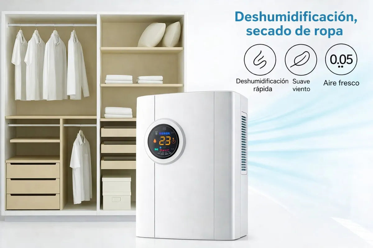 Deshumidificador Extractor De Aire Humedad Hogar Digital 90w Blanco