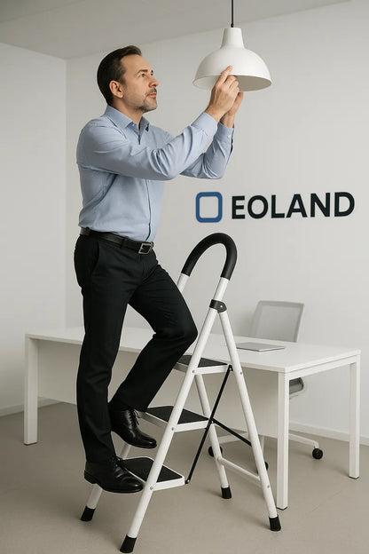 Escalera Multifuncional Plegable 3 Peldaños Tijera Tubular