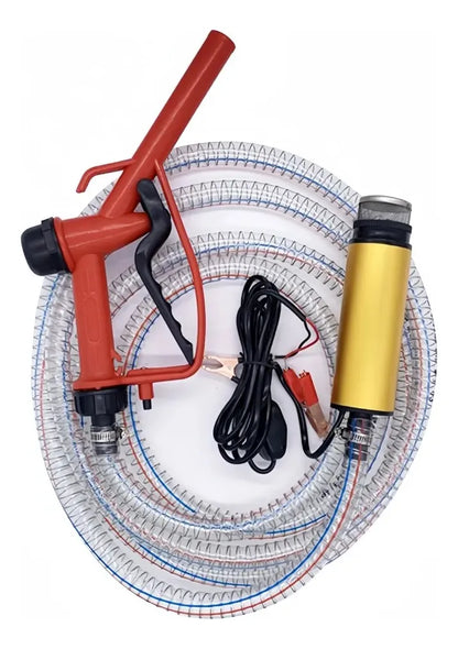 Kit Trasvasije De Combustible 12v Pistola Manguera 3 Metros
