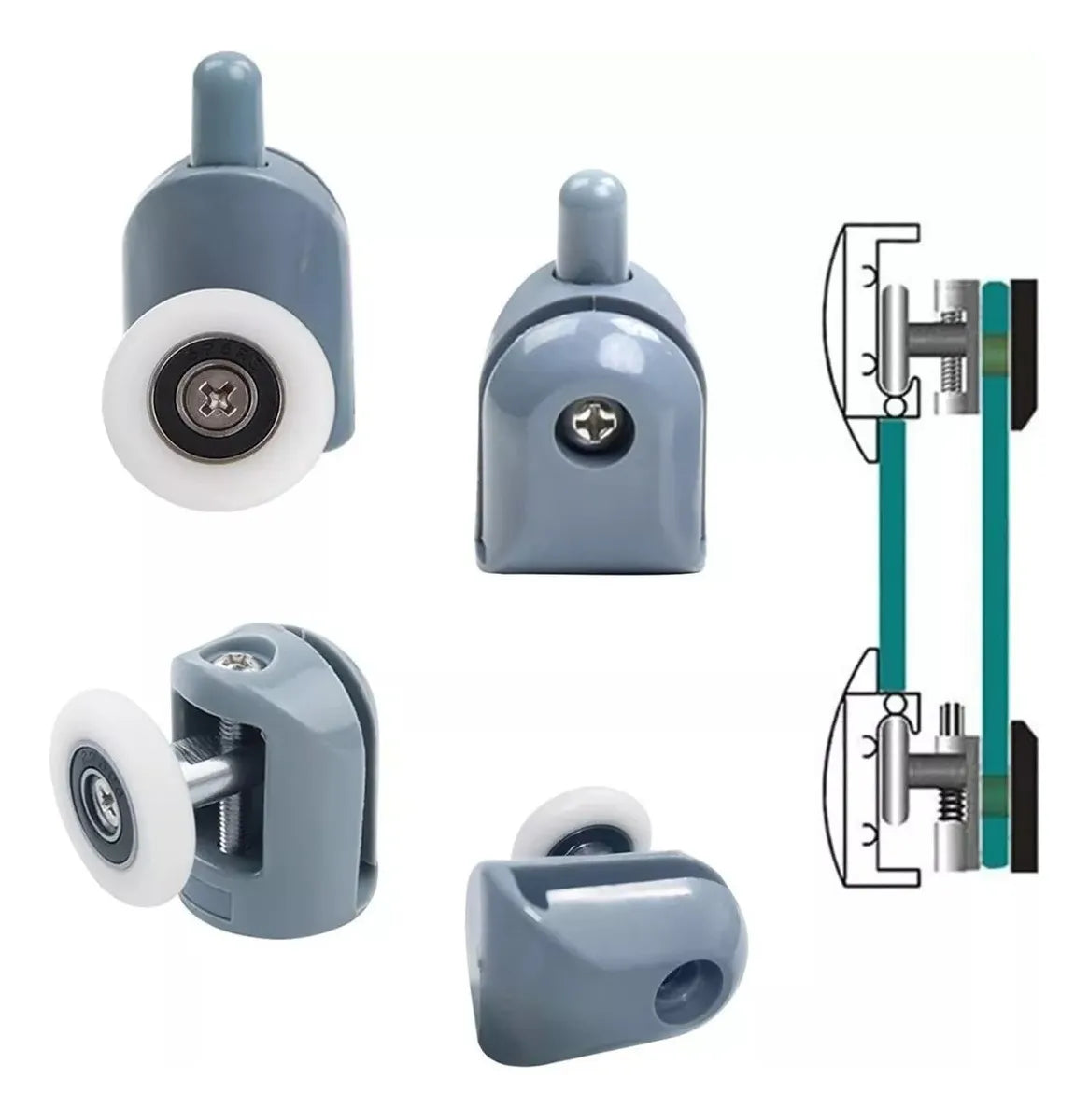 X10 Ruedas Para Puerta Ducha Baño Rueda Para Cabina Duchas